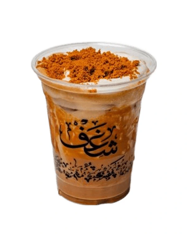 Iced Biscoff Latte at Shaghf Cafe