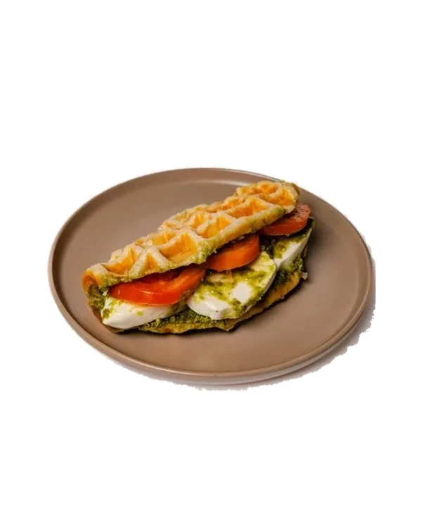 Mozzarella Pesto Croffle at Shaghf Cafe