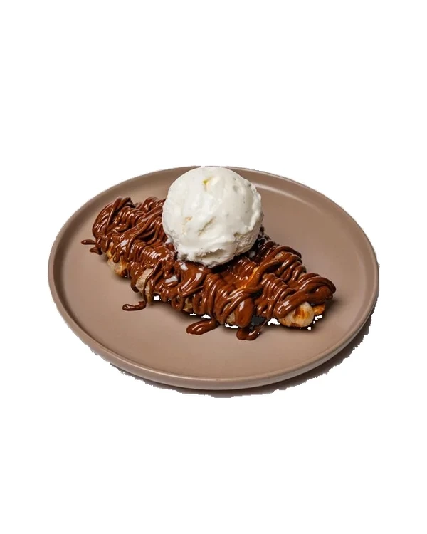 Nutella Croffle Scoop at Shaghf Cafe